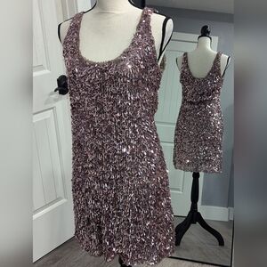 Banana Republic Rose Gold Sequin Dress sz L